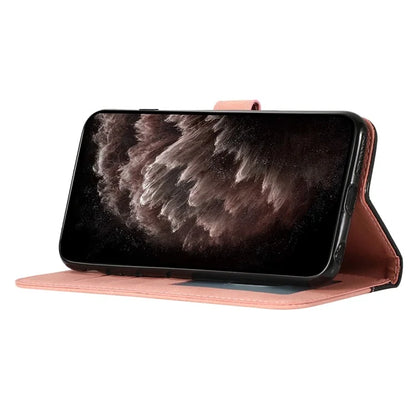 For Samsung Galaxy A06 Cover Color Splicing Wallet Stand Leather Phone Case with Wrist Strap