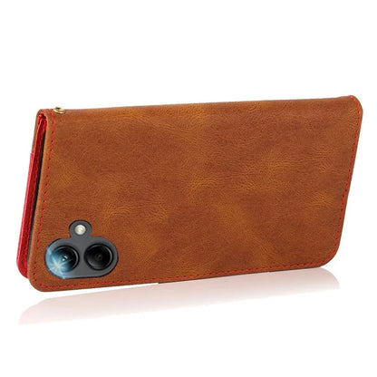 For Samsung Galaxy A06 Cover Color Splicing Wallet Stand Leather Phone Case with Wrist Strap