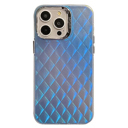 For iPhone 16 Pro Case Silicone+PC IMD Laser Texture Matte Phone Cover