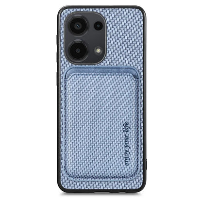 For Xiaomi Poco M6 Pro 4G / Redmi Note 13 Pro 4G Case Carbon Fiber Leather Back Cover with Detachable Magnetic Card Bag