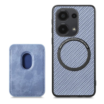 For Xiaomi Poco M6 Pro 4G / Redmi Note 13 Pro 4G Case Carbon Fiber Leather Back Cover with Detachable Magnetic Card Bag