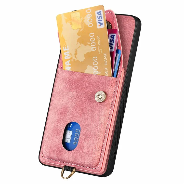 D1 For Xiaomi Poco M6 Pro 4G / Redmi Note 13 Pro 4G Retro Case Card Slot Kickstand Leather + TPU Phone Cover
