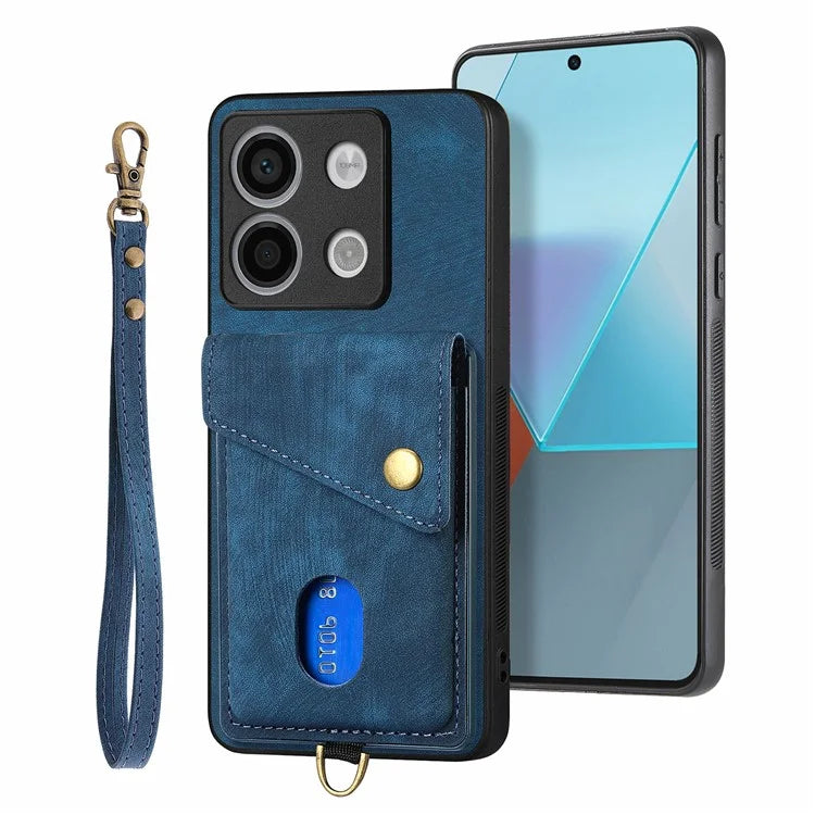 D1 For Xiaomi Poco X6 5G / Redmi Note 13 Pro 5G Retro Case Card Slot Kickstand Leather + TPU Phone Cover