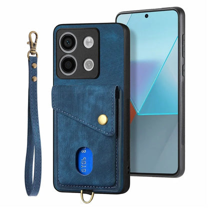 D1 For Xiaomi Poco X6 5G / Redmi Note 13 Pro 5G Retro Case Card Slot Kickstand Leather + TPU Phone Cover
