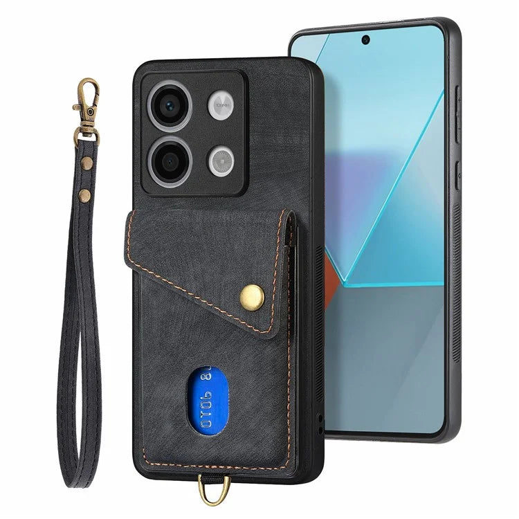 D1 For Xiaomi Poco X6 5G / Redmi Note 13 Pro 5G Retro Case Card Slot Kickstand Leather + TPU Phone Cover