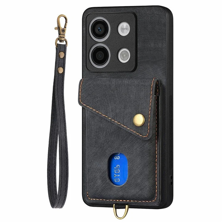 D1 For Xiaomi Poco X6 5G / Redmi Note 13 Pro 5G Retro Case Card Slot Kickstand Leather + TPU Phone Cover