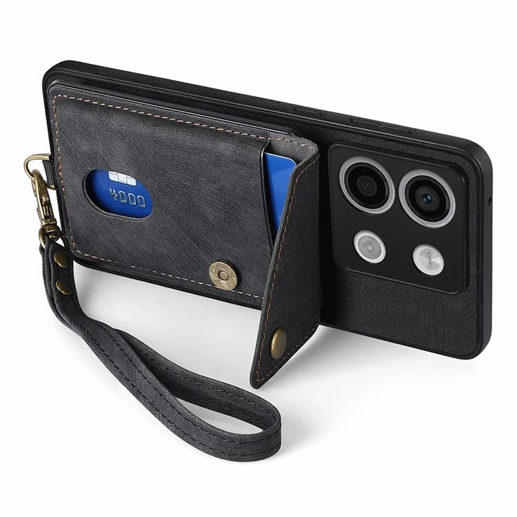 D1 For Xiaomi Poco X6 5G / Redmi Note 13 Pro 5G Retro Case Card Slot Kickstand Leather + TPU Phone Cover