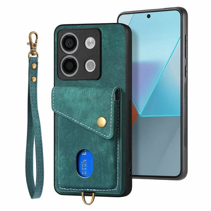 D1 For Xiaomi Poco X6 5G / Redmi Note 13 Pro 5G Retro Case Card Slot Kickstand Leather + TPU Phone Cover