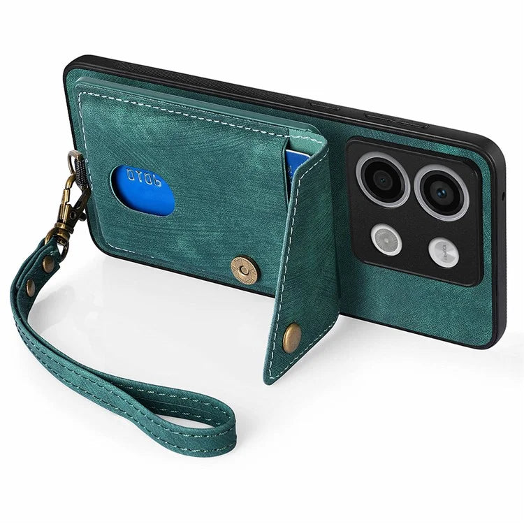 D1 For Xiaomi Poco X6 5G / Redmi Note 13 Pro 5G Retro Case Card Slot Kickstand Leather + TPU Phone Cover