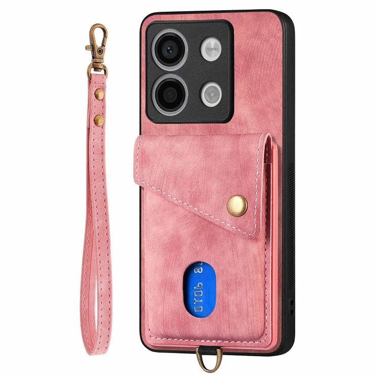 D1 For Xiaomi Poco X6 5G / Redmi Note 13 Pro 5G Retro Case Card Slot Kickstand Leather + TPU Phone Cover