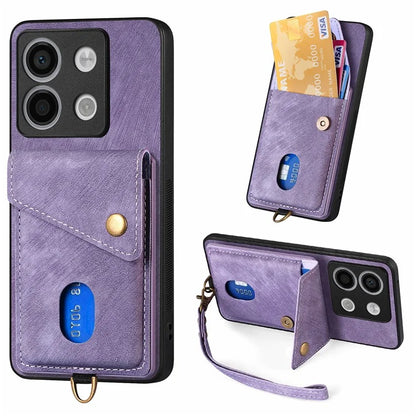 D1 For Xiaomi Poco X6 5G / Redmi Note 13 Pro 5G Retro Case Card Slot Kickstand Leather + TPU Phone Cover
