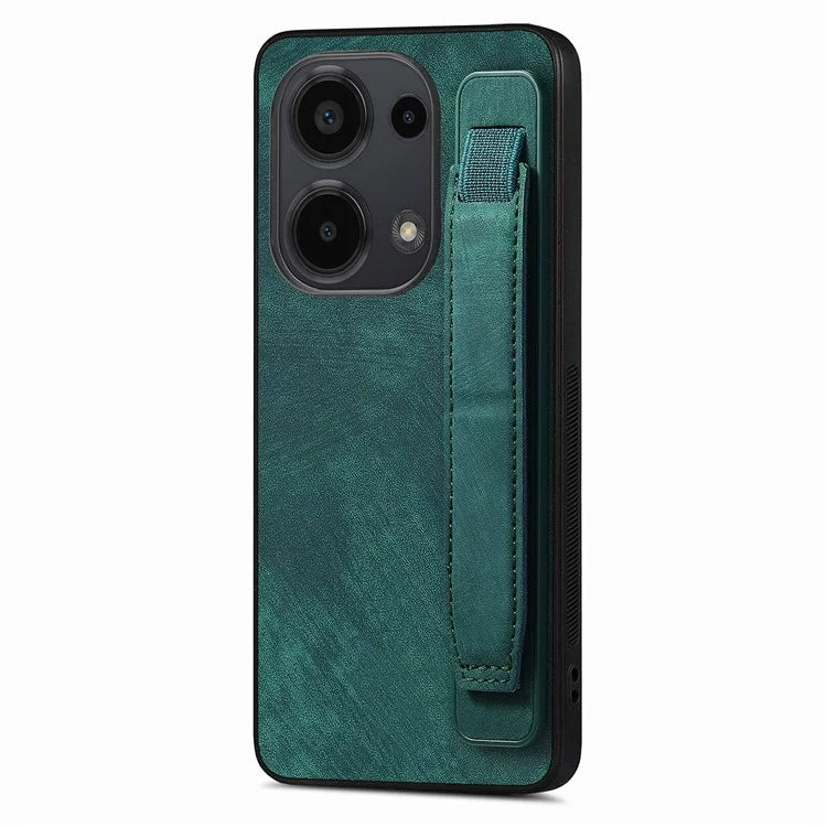 D11 For Xiaomi Poco M6 Pro 4G / Redmi Note 13 Pro 4G Case Wristband Leather + TPU Phone Cover