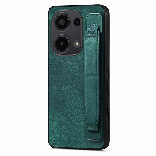 D11 For Xiaomi Poco M6 Pro 4G / Redmi Note 13 Pro 4G Case Wristband Leather + TPU Phone Cover