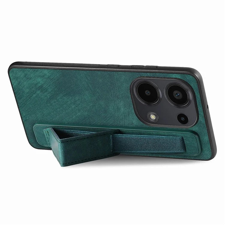 D11 For Xiaomi Poco M6 Pro 4G / Redmi Note 13 Pro 4G Case Wristband Leather + TPU Phone Cover