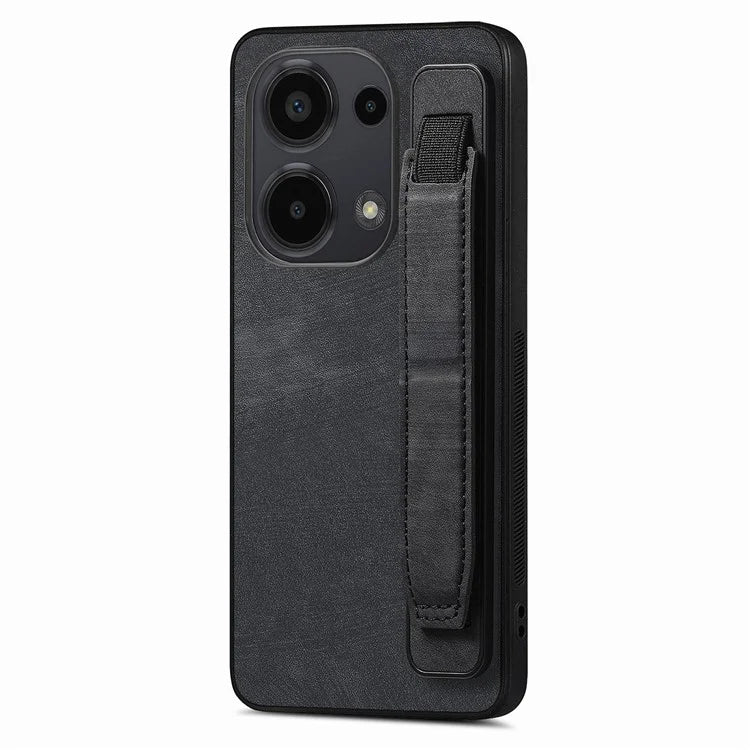 D11 For Xiaomi Poco M6 Pro 4G / Redmi Note 13 Pro 4G Case Wristband Leather + TPU Phone Cover