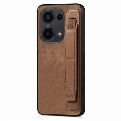 D11 For Xiaomi Poco M6 Pro 4G / Redmi Note 13 Pro 4G Case Wristband Leather + TPU Phone Cover