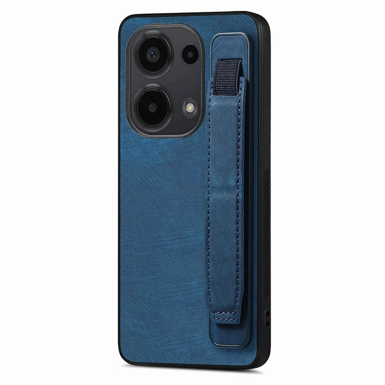 D11 For Xiaomi Poco M6 Pro 4G / Redmi Note 13 Pro 4G Case Wristband Leather + TPU Phone Cover