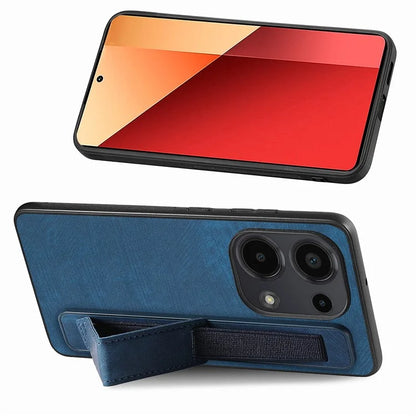 D11 For Xiaomi Poco M6 Pro 4G / Redmi Note 13 Pro 4G Case Wristband Leather + TPU Phone Cover