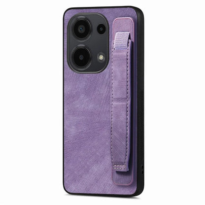 D11 For Xiaomi Poco M6 Pro 4G / Redmi Note 13 Pro 4G Case Wristband Leather + TPU Phone Cover