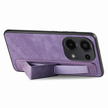 D11 For Xiaomi Poco M6 Pro 4G / Redmi Note 13 Pro 4G Case Wristband Leather + TPU Phone Cover