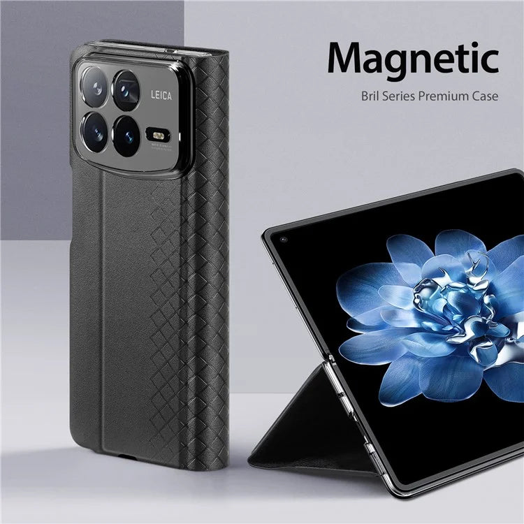 DUX DUCIS Bril Series for Xiaomi Mix Fold 4 5G Case Leather+PC Stand Phone Cover