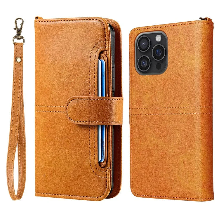 KT Leather Series-4 For iPhone 16 Pro Max Case 2 in 1 Detachable Wallet Leather Phone Cover