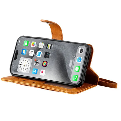 KT Leather Series-4 For iPhone 16 Pro Max Case 2 in 1 Detachable Wallet Leather Phone Cover
