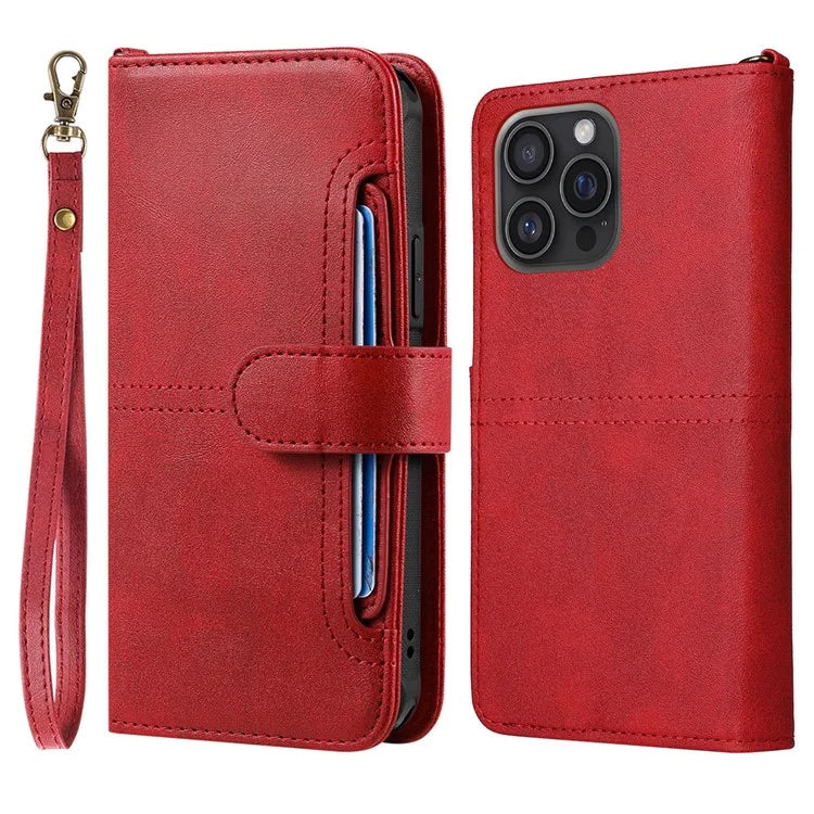 KT Leather Series-4 For iPhone 16 Pro Max Case 2 in 1 Detachable Wallet Leather Phone Cover