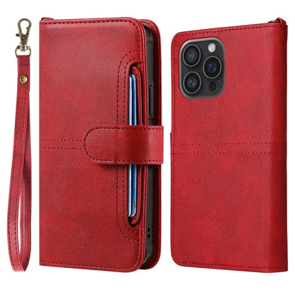 KT Leather Series-4 For iPhone 16 Pro Max Case 2 in 1 Detachable Wallet Leather Phone Cover