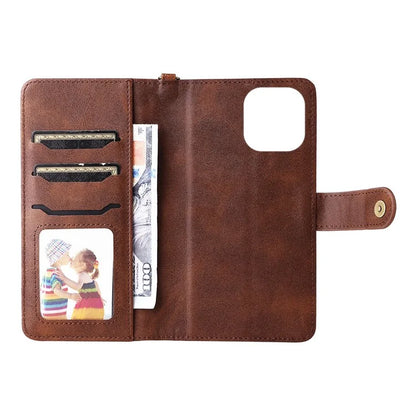KT Leather Series-4 For iPhone 16 Pro Max Case 2 in 1 Detachable Wallet Leather Phone Cover