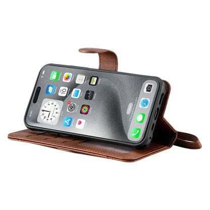 KT Leather Series-4 For iPhone 16 Pro Max Case 2 in 1 Detachable Wallet Leather Phone Cover