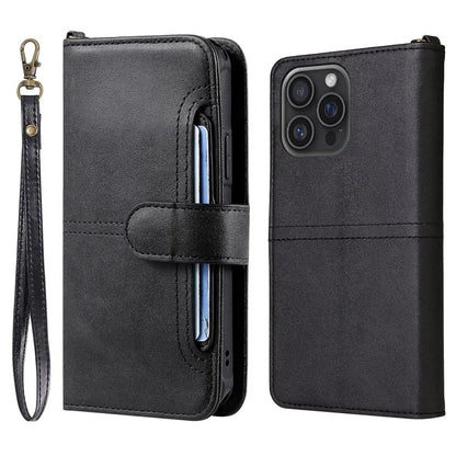KT Leather Series-4 For iPhone 16 Pro Max Case 2 in 1 Detachable Wallet Leather Phone Cover