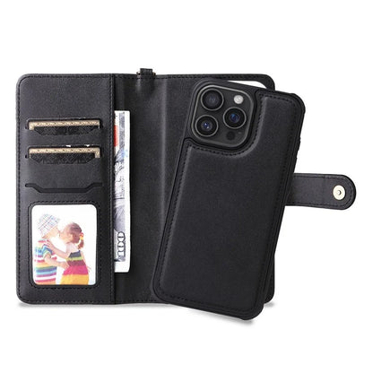 KT Leather Series-4 For iPhone 16 Pro Max Case 2 in 1 Detachable Wallet Leather Phone Cover