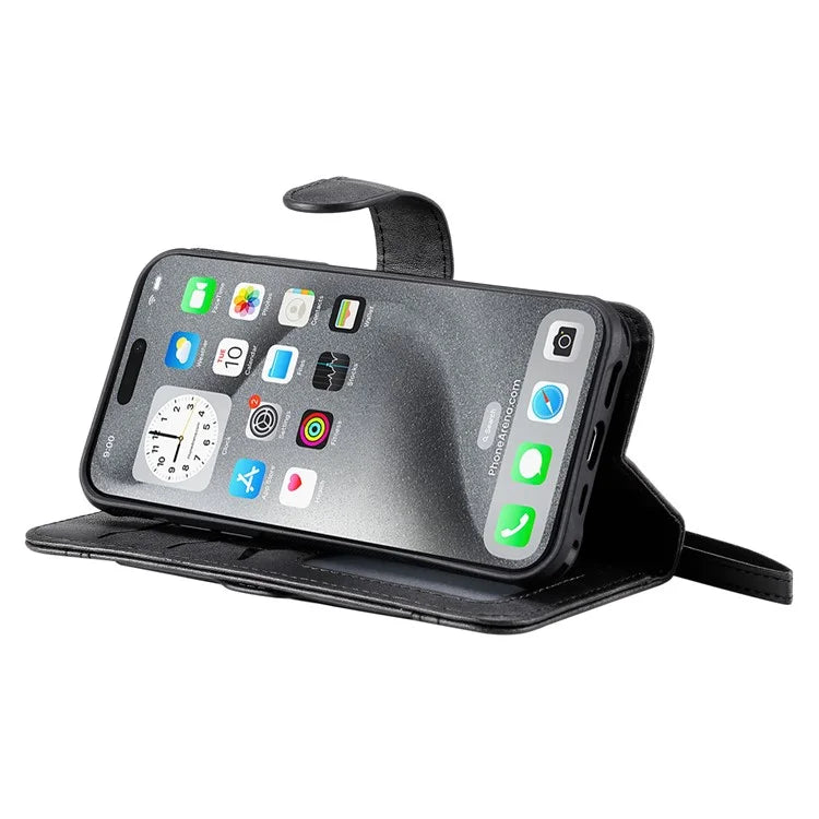 KT Leather Series-4 For iPhone 16 Pro Max Case 2 in 1 Detachable Wallet Leather Phone Cover