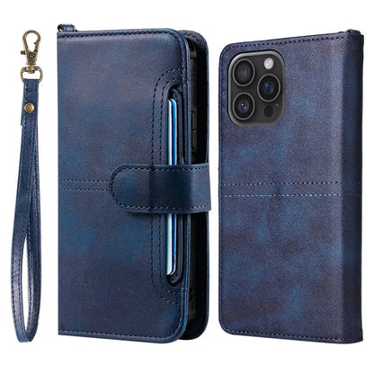 KT Leather Series-4 For iPhone 16 Pro Max Case 2 in 1 Detachable Wallet Leather Phone Cover