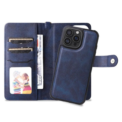 KT Leather Series-4 For iPhone 16 Pro Max Case 2 in 1 Detachable Wallet Leather Phone Cover