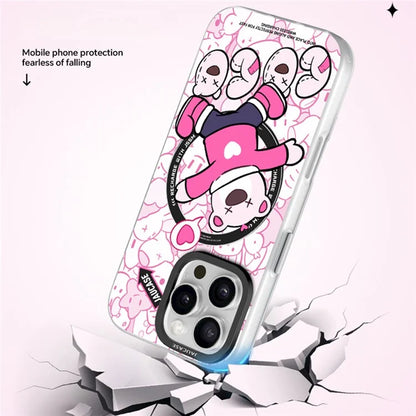 JAUCASE For iPhone 16 Pro Max Case Compatible with MagSafe Bear Pattern PC+TPU Matte Phone Cover