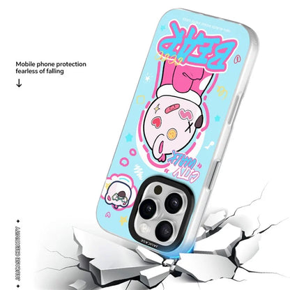 JAUCASE For iPhone 16 Pro Max Case Compatible with MagSafe Bear Pattern PC+TPU Matte Phone Cover