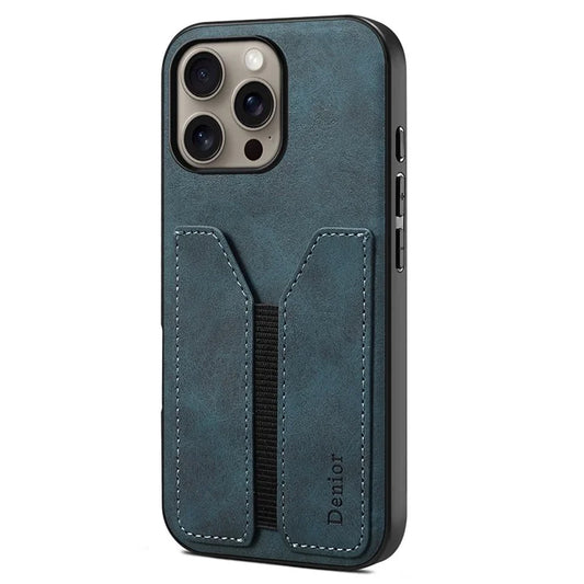 DENIOR For iPhone 16 Pro Max Case Elastic Card Holder PU Leather+TPU+PC Phone Cover