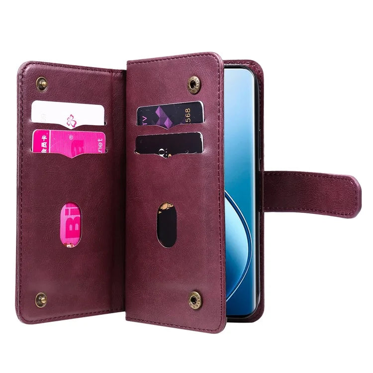 KT Multi-Functional Series-1 For Realme 13 Pro 5G / 13 Pro+ 5G / P1 Pro 5G / 12 Pro 5G / 12 Pro+ 5G Case 10 Card Holder Leather Phone Cover Stand