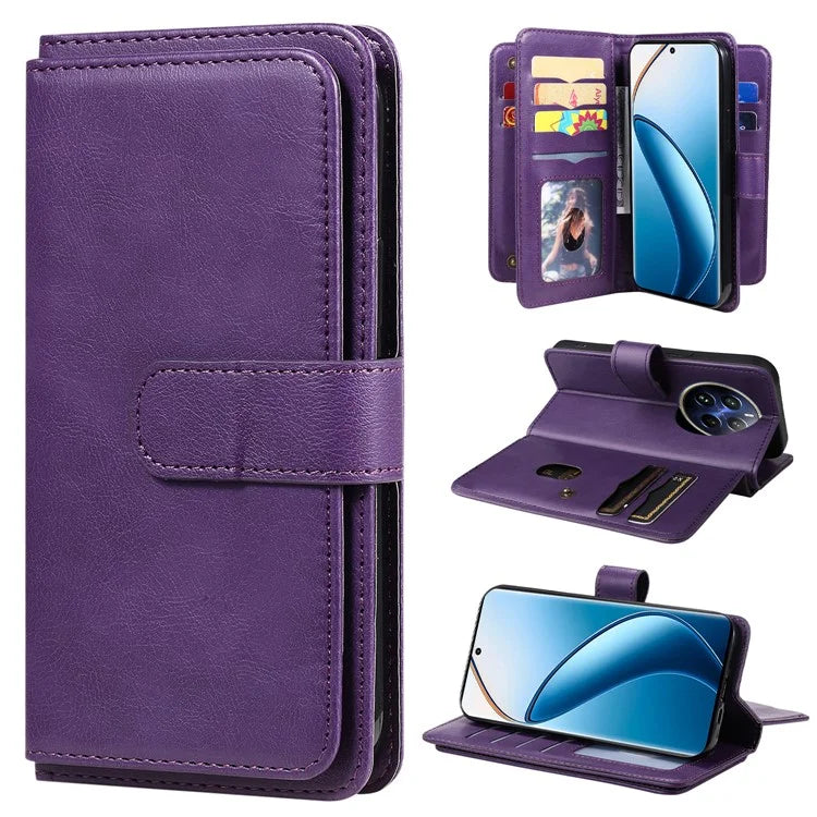 KT Multi-Functional Series-1 For Realme 13 Pro 5G / 13 Pro+ 5G / P1 Pro 5G / 12 Pro 5G / 12 Pro+ 5G Case 10 Card Holder Leather Phone Cover Stand