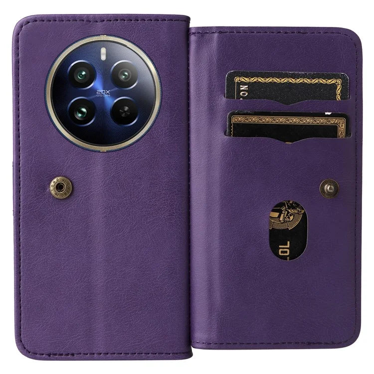 KT Multi-Functional Series-1 For Realme 13 Pro 5G / 13 Pro+ 5G / P1 Pro 5G / 12 Pro 5G / 12 Pro+ 5G Case 10 Card Holder Leather Phone Cover Stand