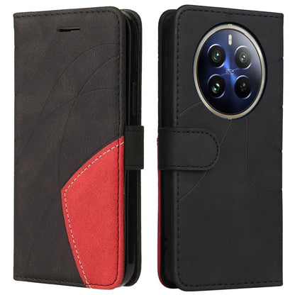 KT Leather Series-1 For Realme 13 Pro 5G / 13 Pro+ 5G / P1 Pro 5G / 12 Pro 5G / 12 Pro+ 5G Leather Case Color Splicing Phone Cover Wallet Stand