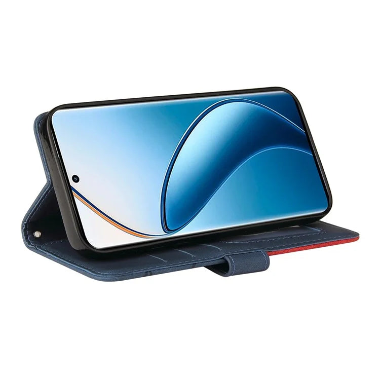 KT Leather Series-1 For Realme 13 Pro 5G / 13 Pro+ 5G / P1 Pro 5G / 12 Pro 5G / 12 Pro+ 5G Leather Case Color Splicing Phone Cover Wallet Stand
