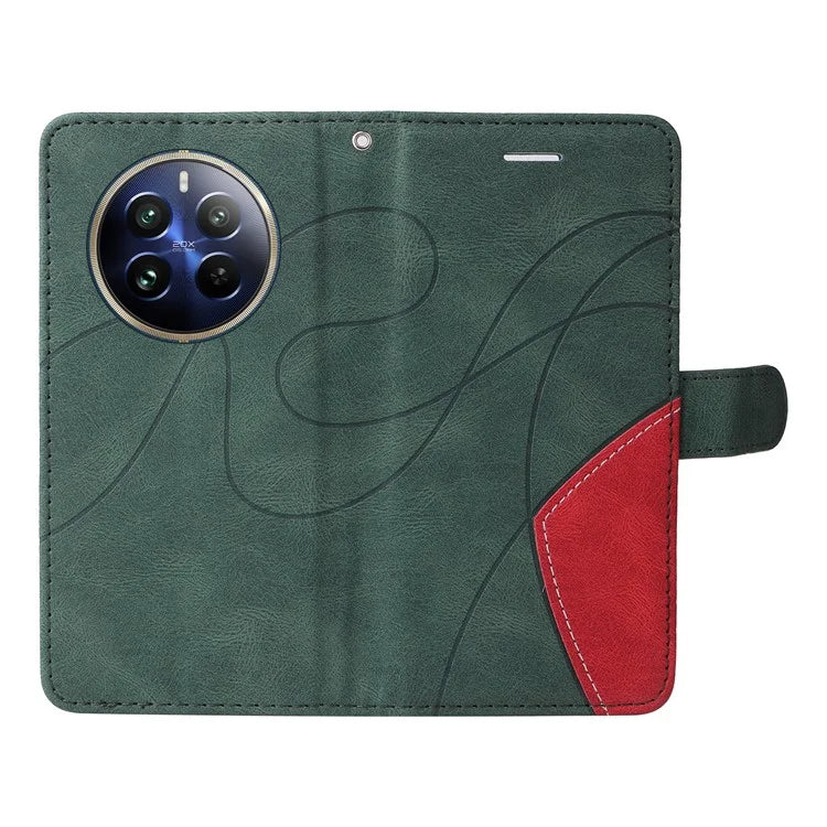 KT Leather Series-1 For Realme 13 Pro 5G / 13 Pro+ 5G / P1 Pro 5G / 12 Pro 5G / 12 Pro+ 5G Leather Case Color Splicing Phone Cover Wallet Stand