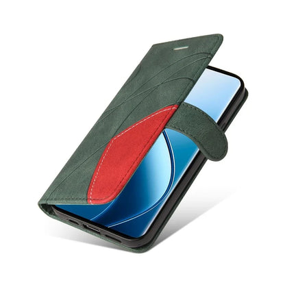 KT Leather Series-1 For Realme 13 Pro 5G / 13 Pro+ 5G / P1 Pro 5G / 12 Pro 5G / 12 Pro+ 5G Leather Case Color Splicing Phone Cover Wallet Stand