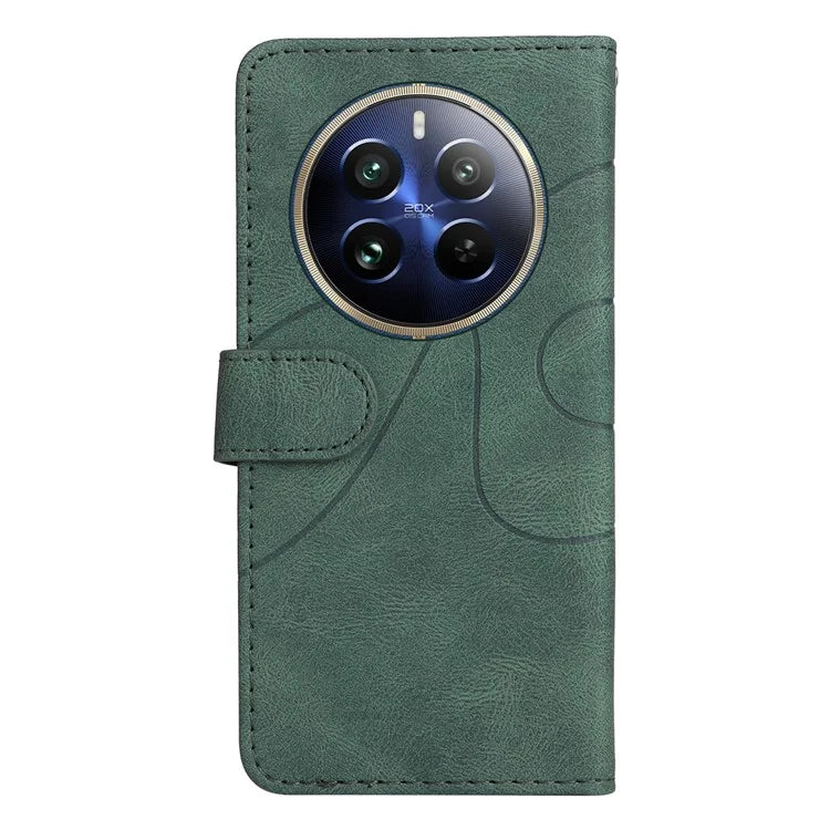 KT Leather Series-1 For Realme 13 Pro 5G / 13 Pro+ 5G / P1 Pro 5G / 12 Pro 5G / 12 Pro+ 5G Leather Case Color Splicing Phone Cover Wallet Stand