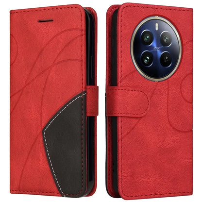 KT Leather Series-1 For Realme 13 Pro 5G / 13 Pro+ 5G / P1 Pro 5G / 12 Pro 5G / 12 Pro+ 5G Leather Case Color Splicing Phone Cover Wallet Stand
