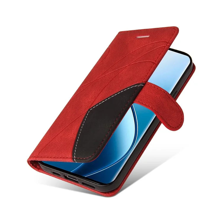 KT Leather Series-1 For Realme 13 Pro 5G / 13 Pro+ 5G / P1 Pro 5G / 12 Pro 5G / 12 Pro+ 5G Leather Case Color Splicing Phone Cover Wallet Stand