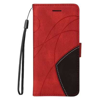 KT Leather Series-1 For Realme 13 Pro 5G / 13 Pro+ 5G / P1 Pro 5G / 12 Pro 5G / 12 Pro+ 5G Leather Case Color Splicing Phone Cover Wallet Stand